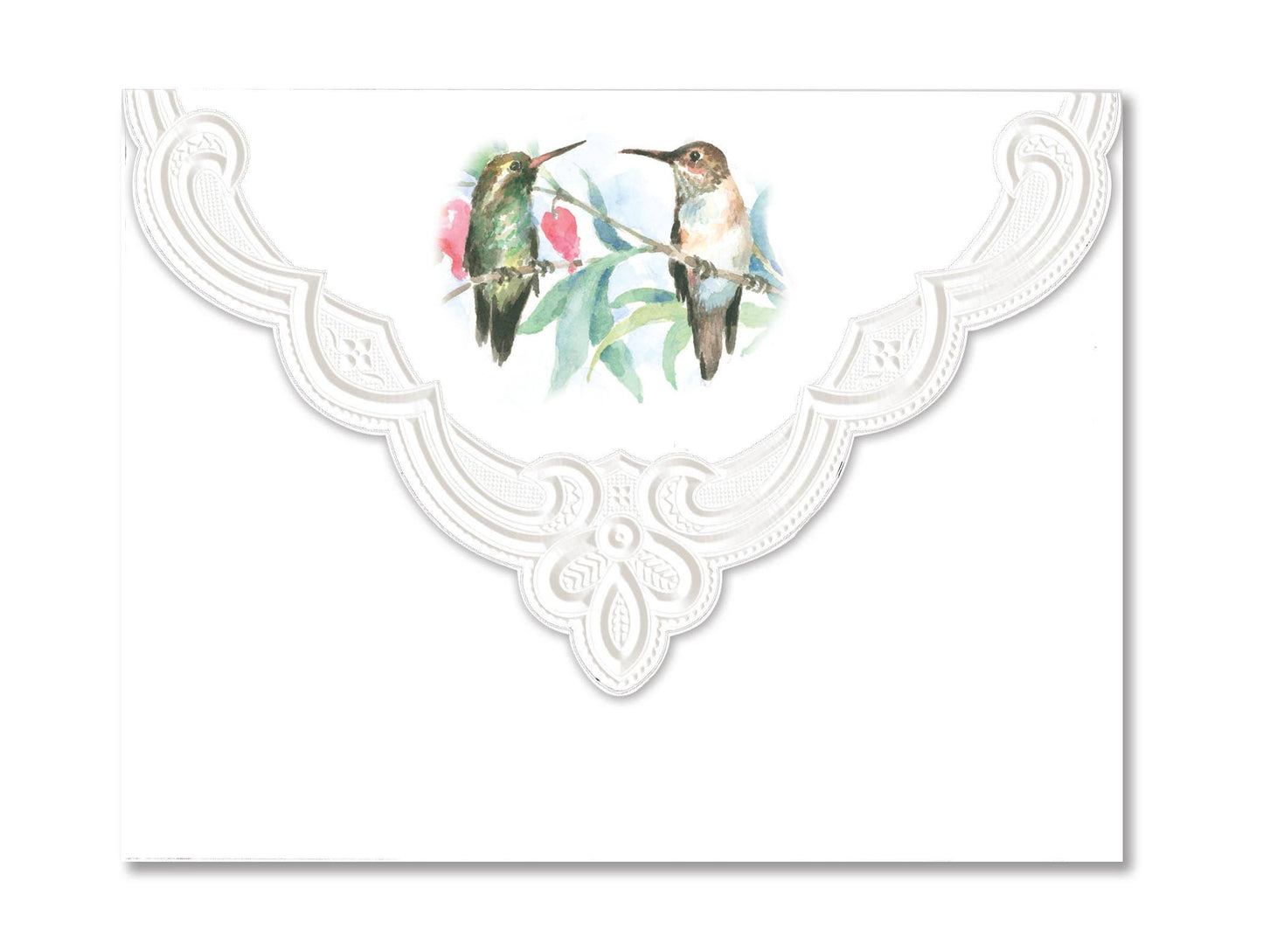 Hummingbird Embossed, Die-Cut Boxed Portfolio Note Card