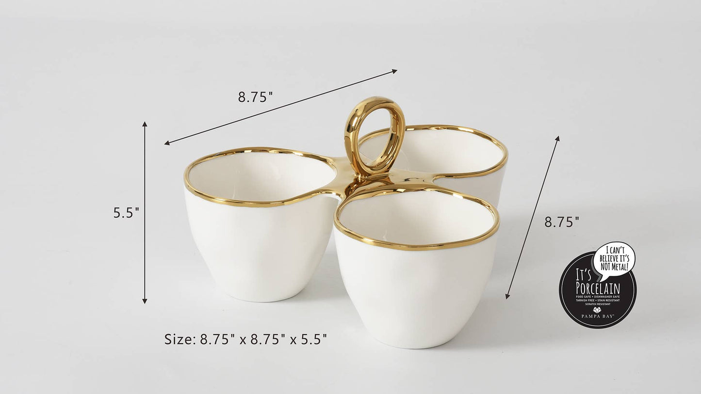 3 Part Server Set Gold Rim