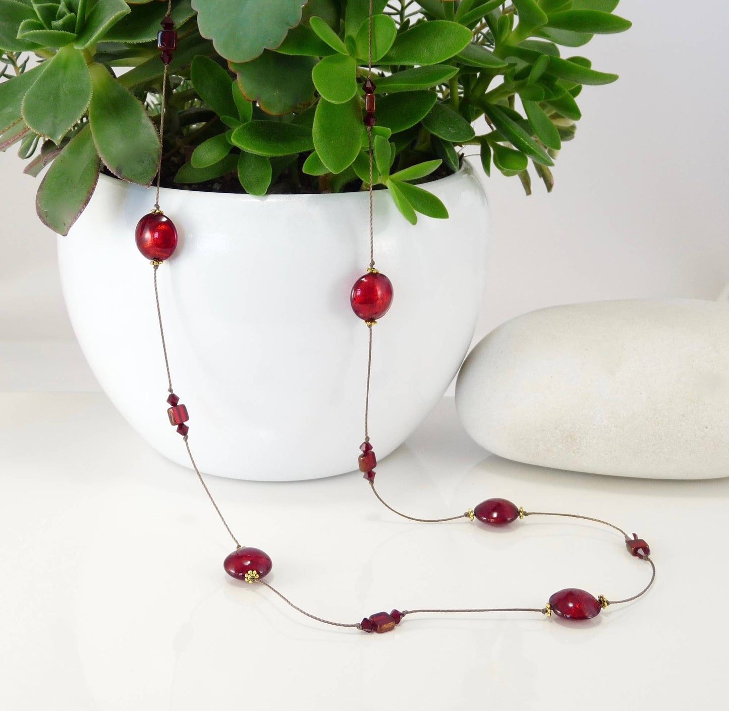 Murano Hand Knotted 36" Long Necklace