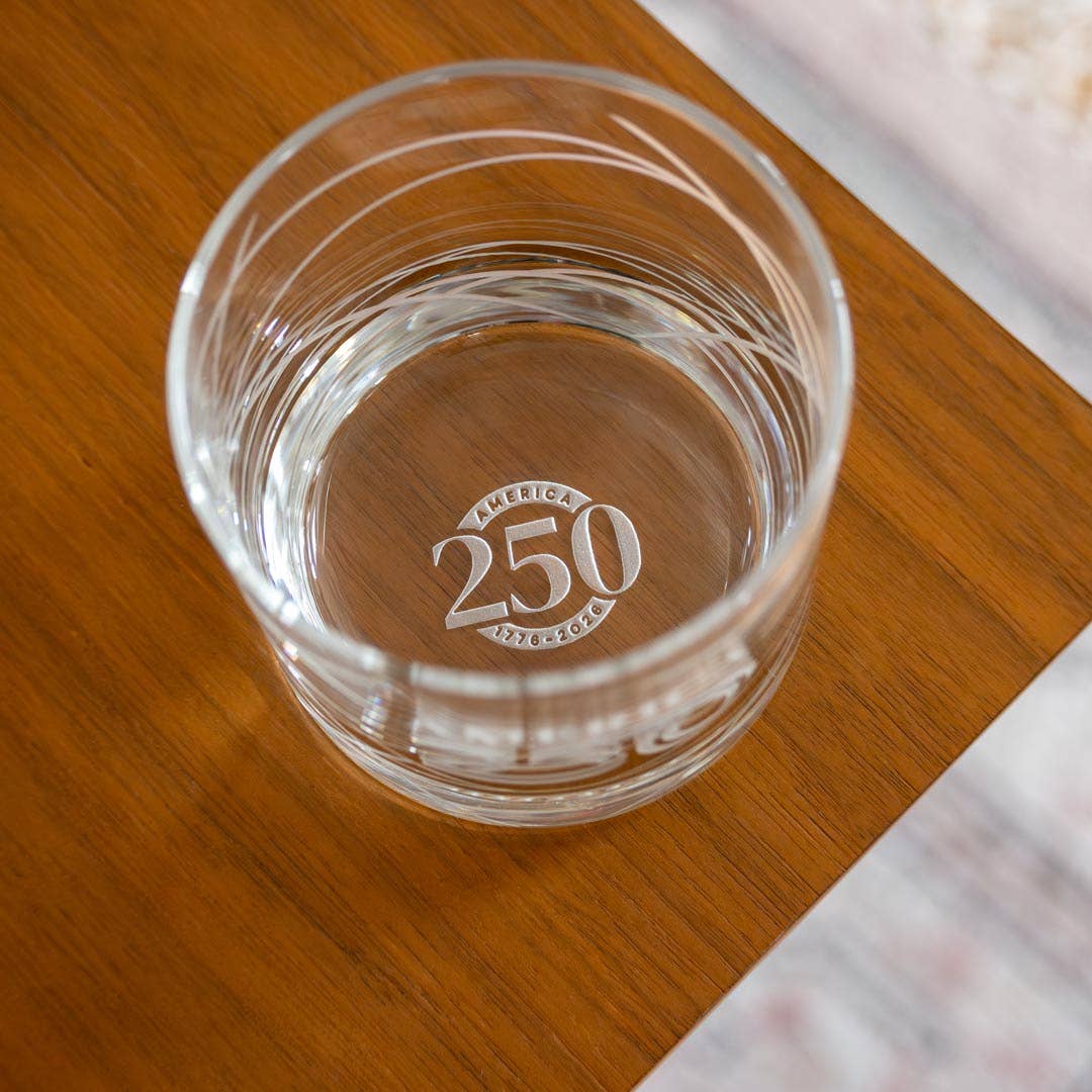 America250™ Longitude 10oz On the Rocks Whiskey Glass Set of 2
