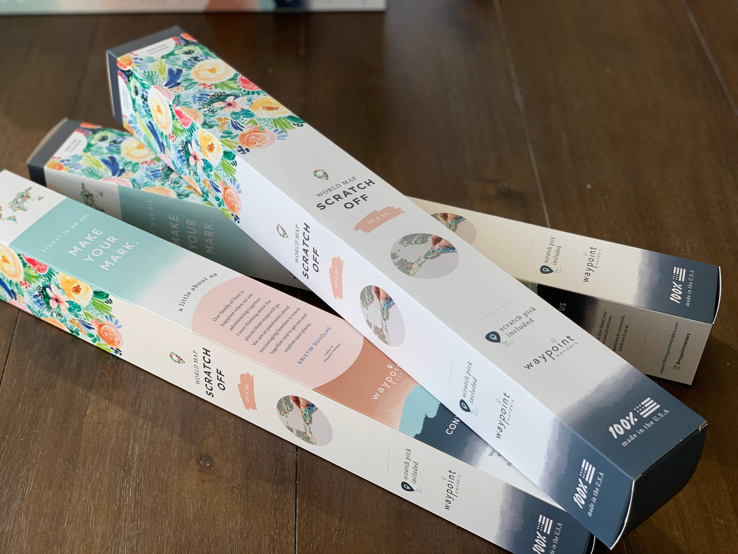 Floral World Scratch Off Map