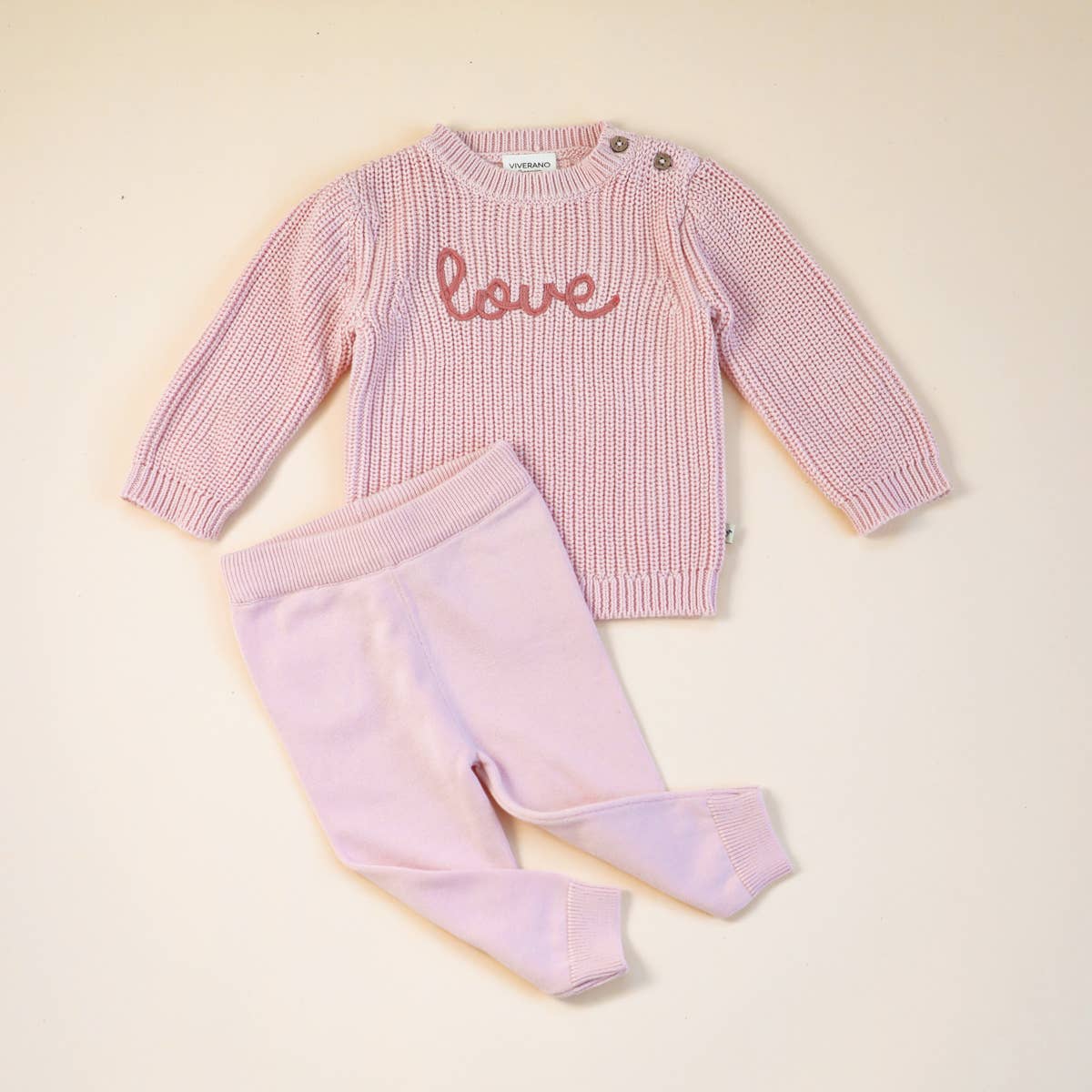 Love Embroidered Chunky Knit Baby Sweater (Organic)
