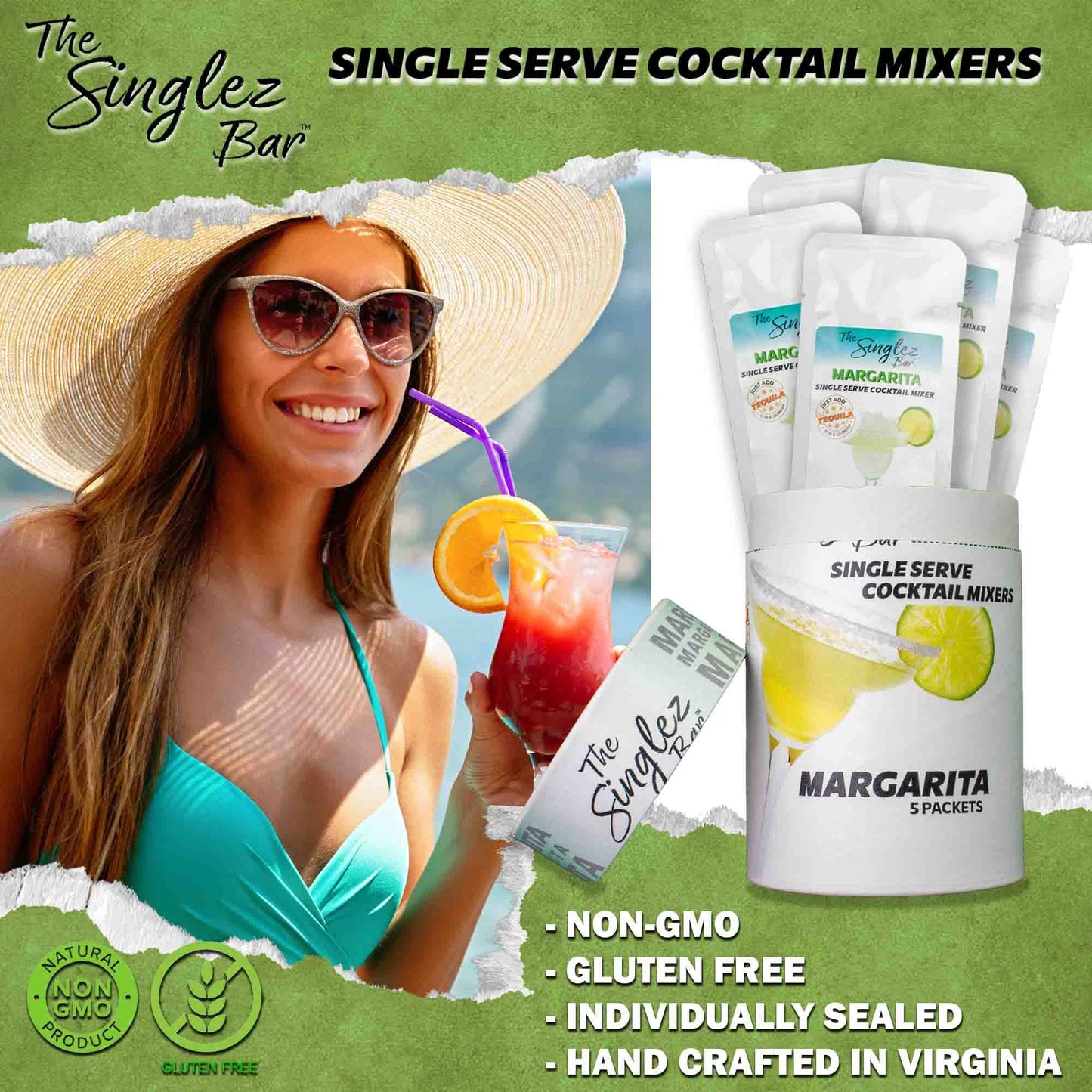ThousandOaksBarrelCo. - Singlez Bar Margarita- 5-Pack Single Serve Mixers