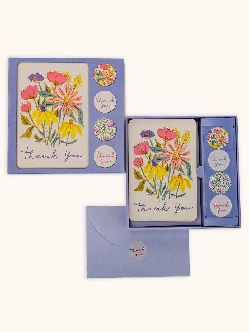 Juego de tarjetas con notas surtidas y pegatinas Springtime Blooms