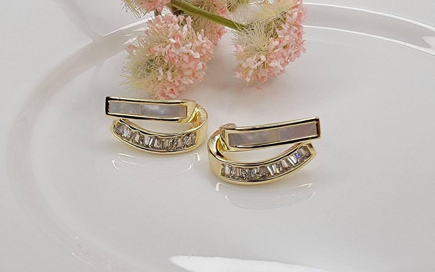 CZ DECO POST EARRINGS