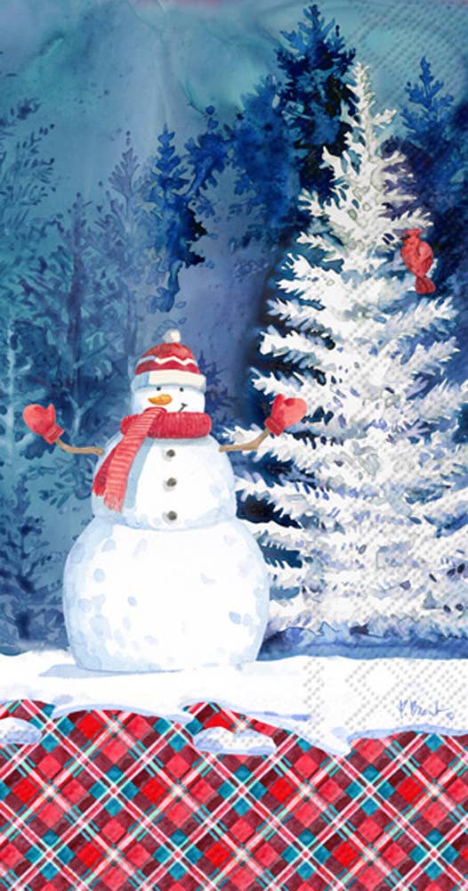 Paper Guest Towels 16 count Frosted Snowman Christmas