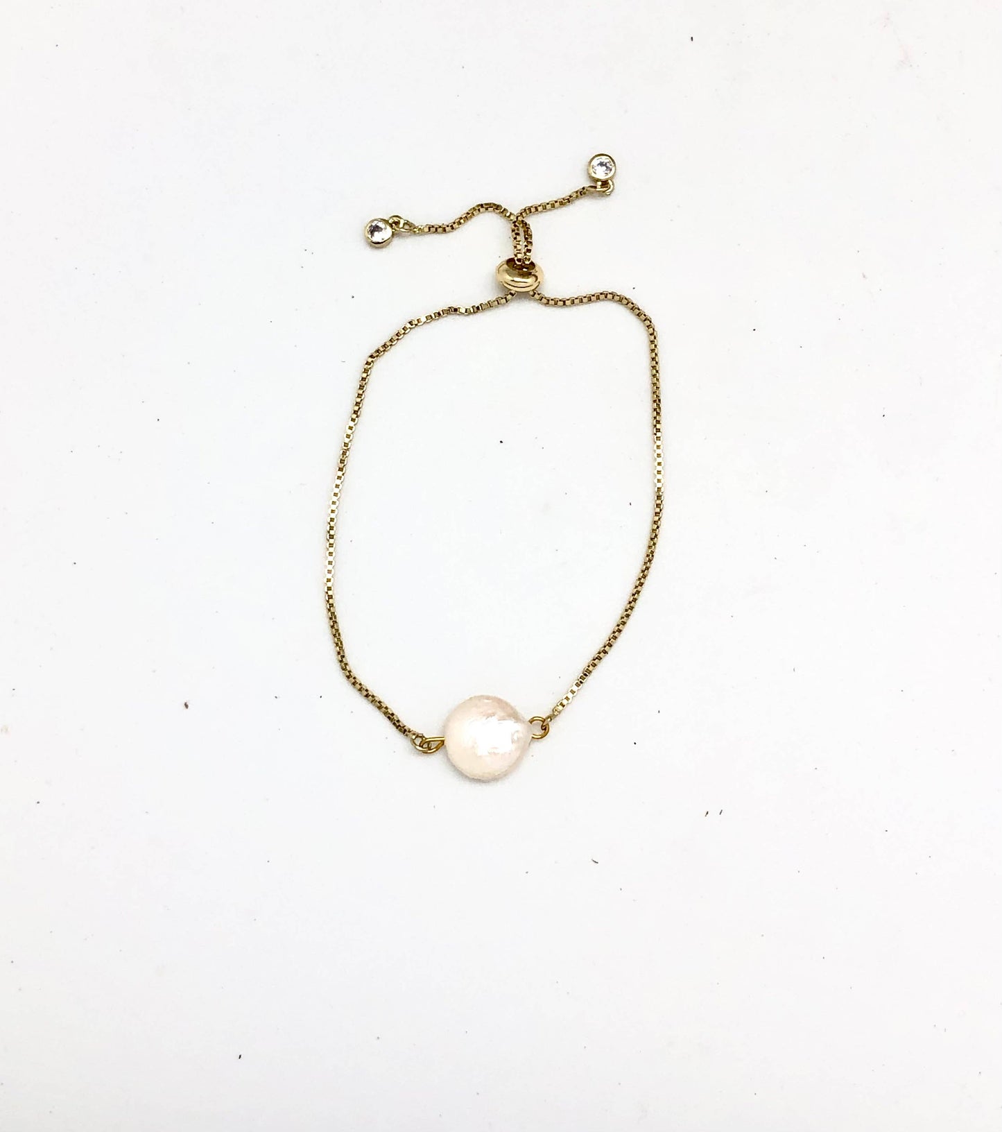Bracelet Drawstring Coin Pearl Gold(Stainless Steel)