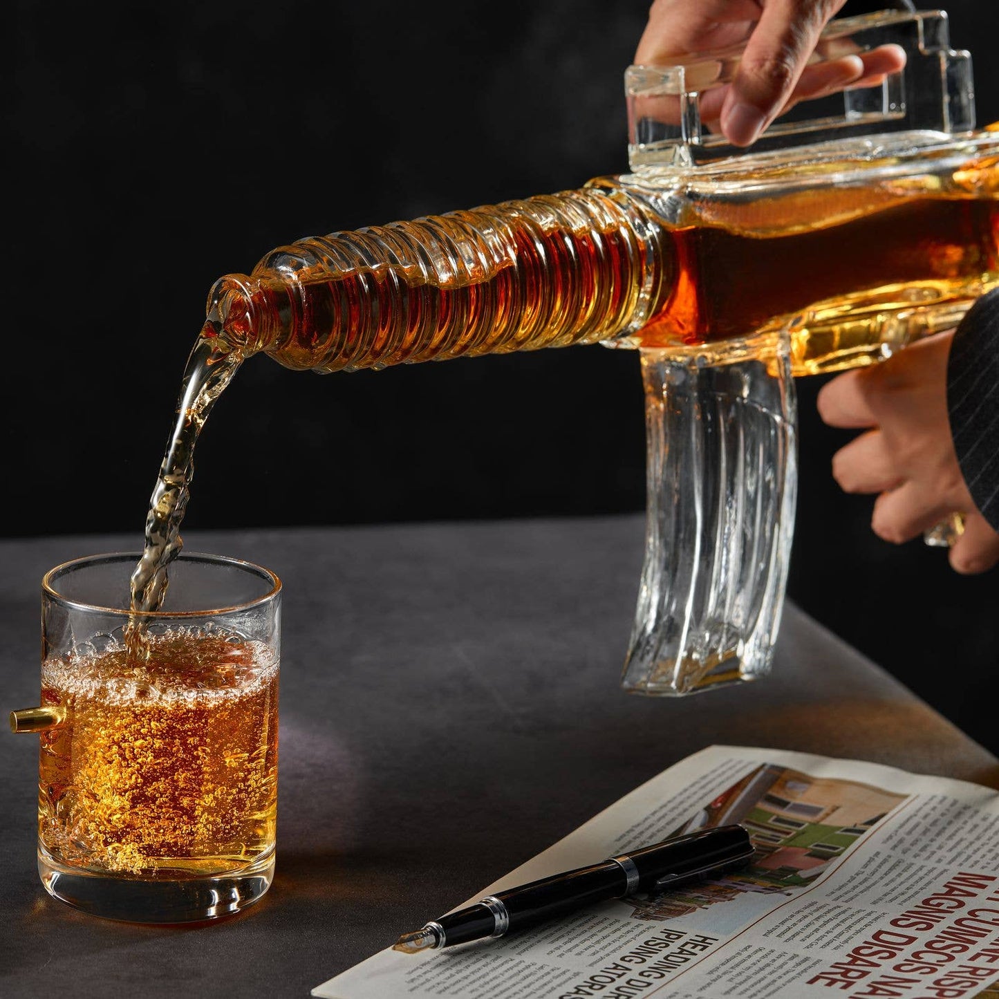 Rifle Whiskey Decanter Set - Birthday Gifts for Men Dad
