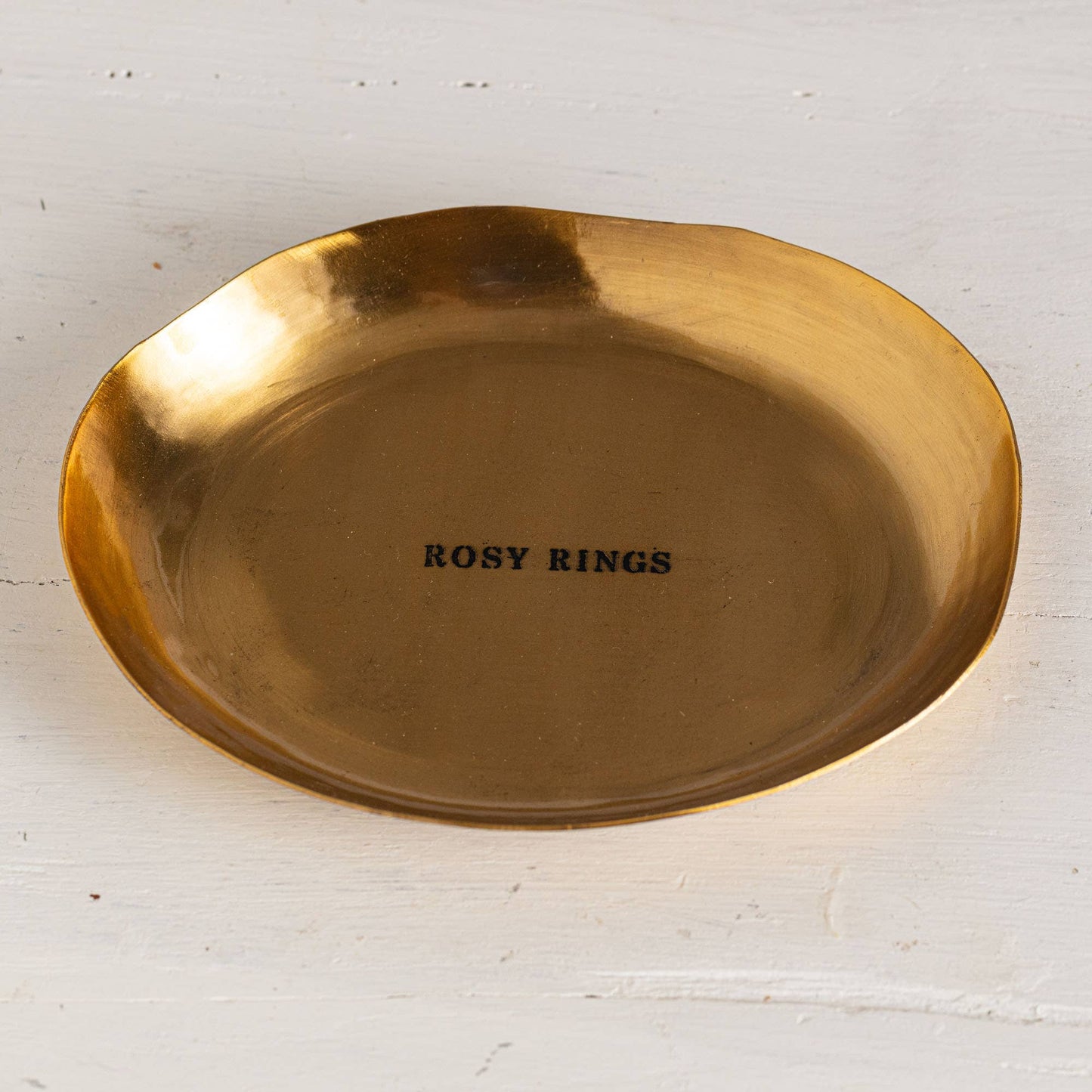 Rosy Rings - Plato para velas ovalado de oro orgánico pequeño