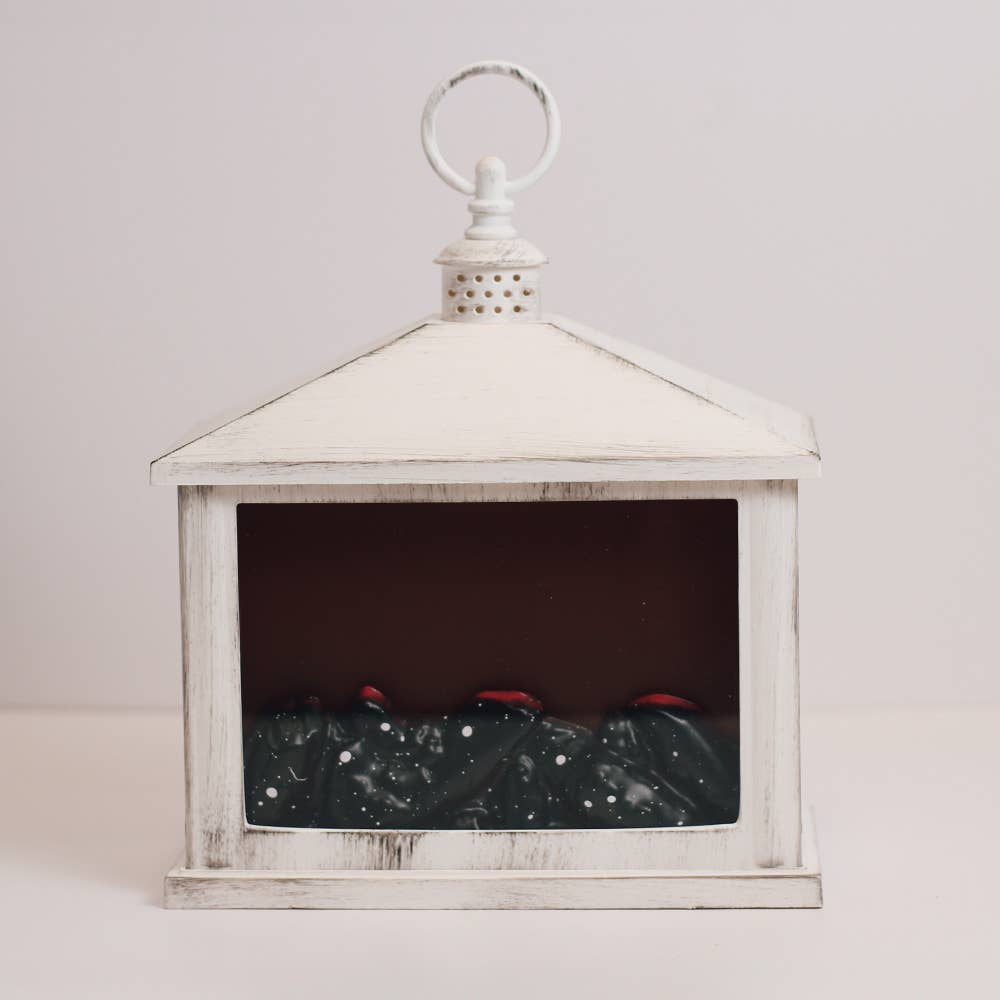 A Cheerful Giver - White Traditional Fireplace Lantern