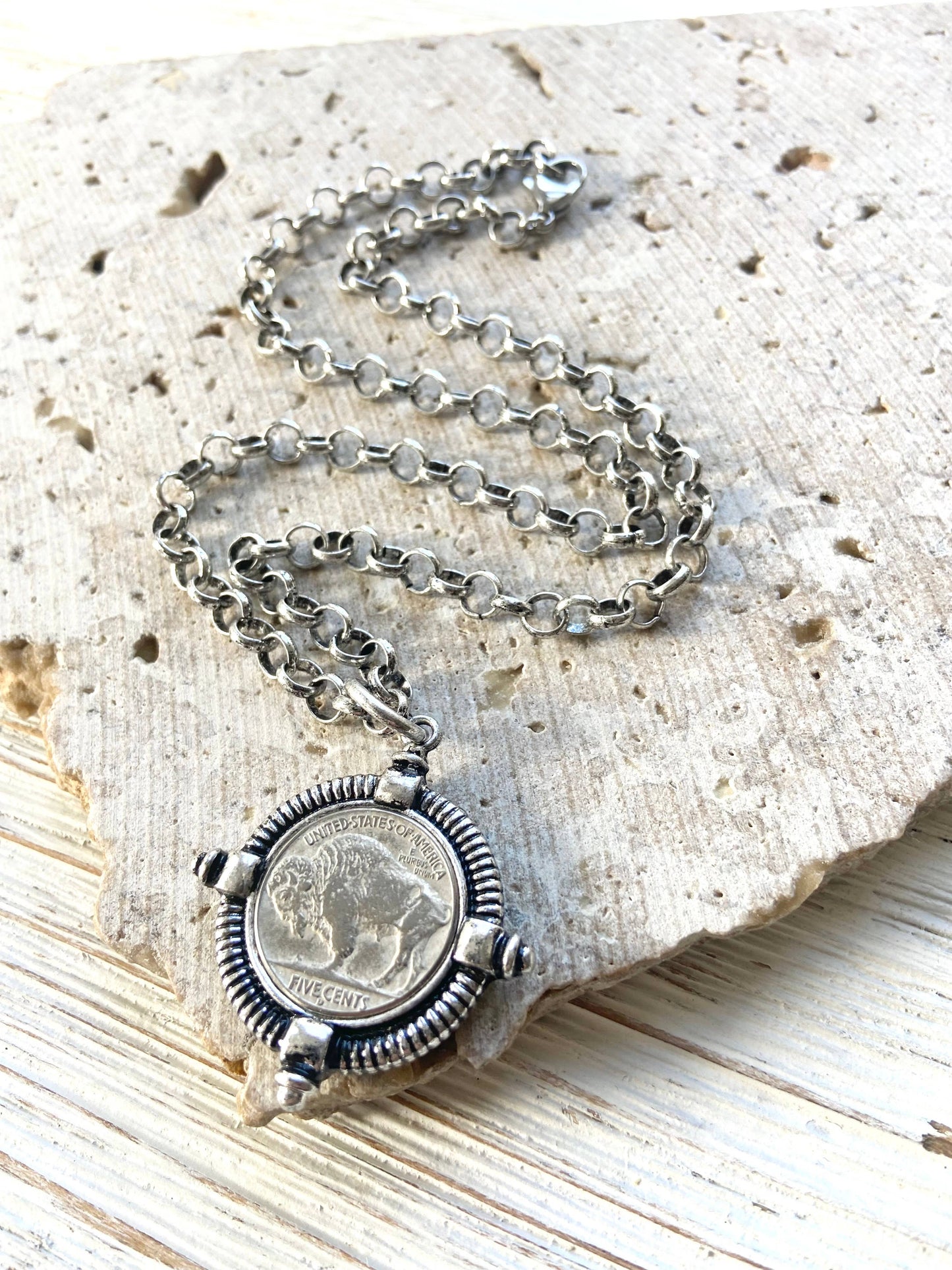 Buffalo coin necklace