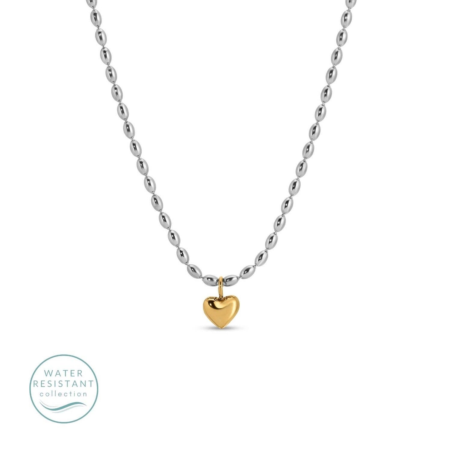 Iris espléndido - Collar resistente al agua con forma de corazón pequeño
