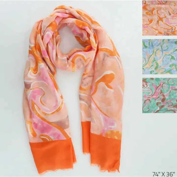 Assorted Marla Swirl Border Scarf