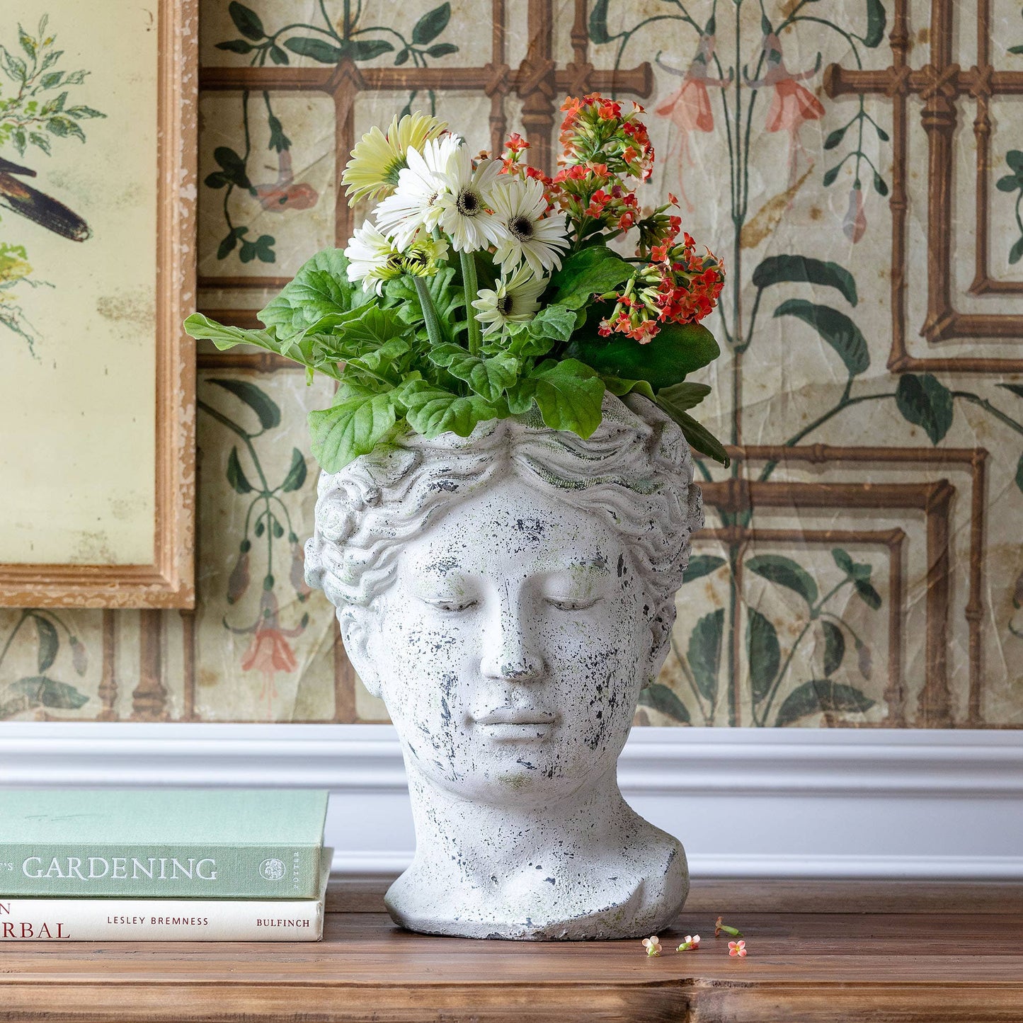 Concrete Bust Planter Large
