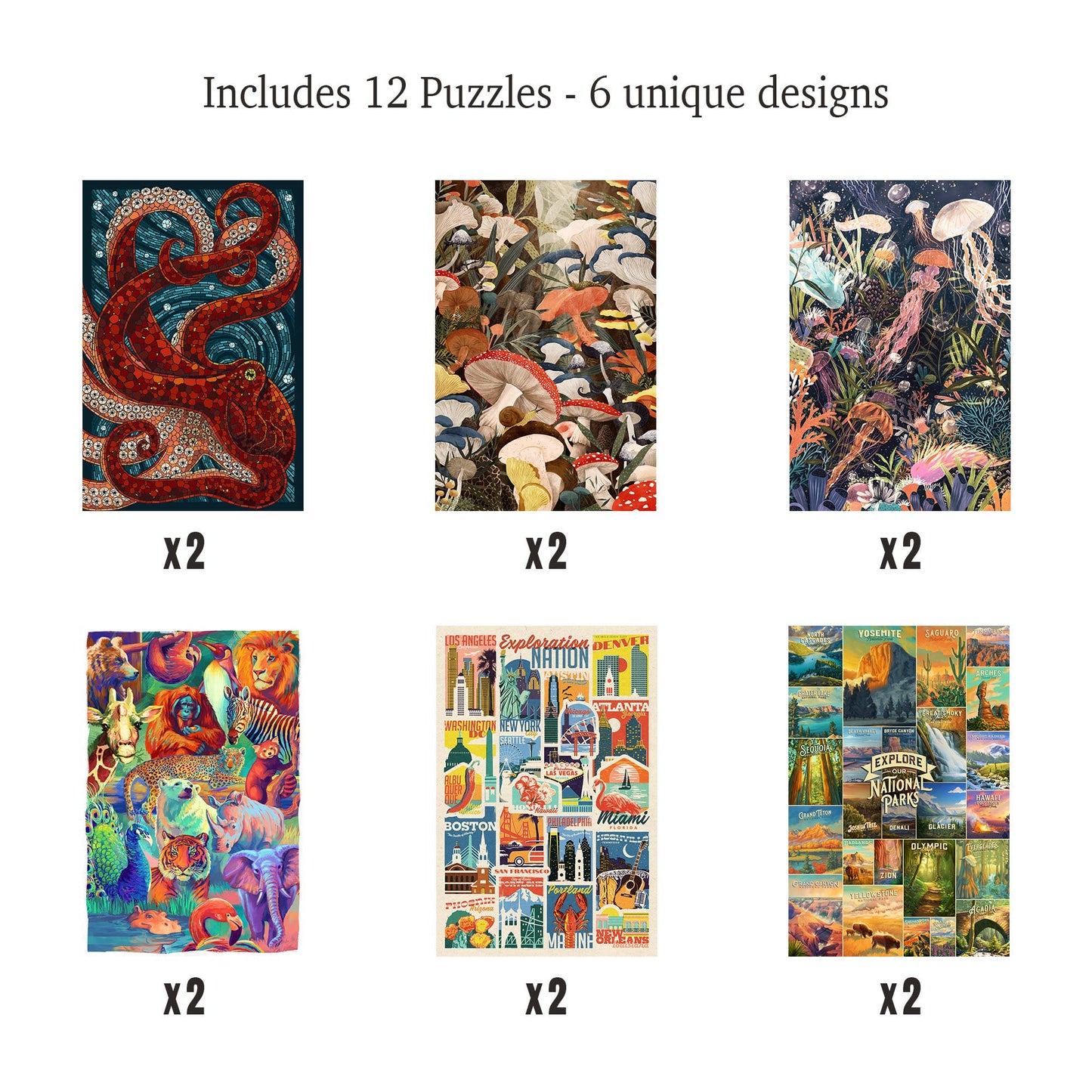PUZZLE PACK Bestsellers Series 1, Set of 12 Puzzles