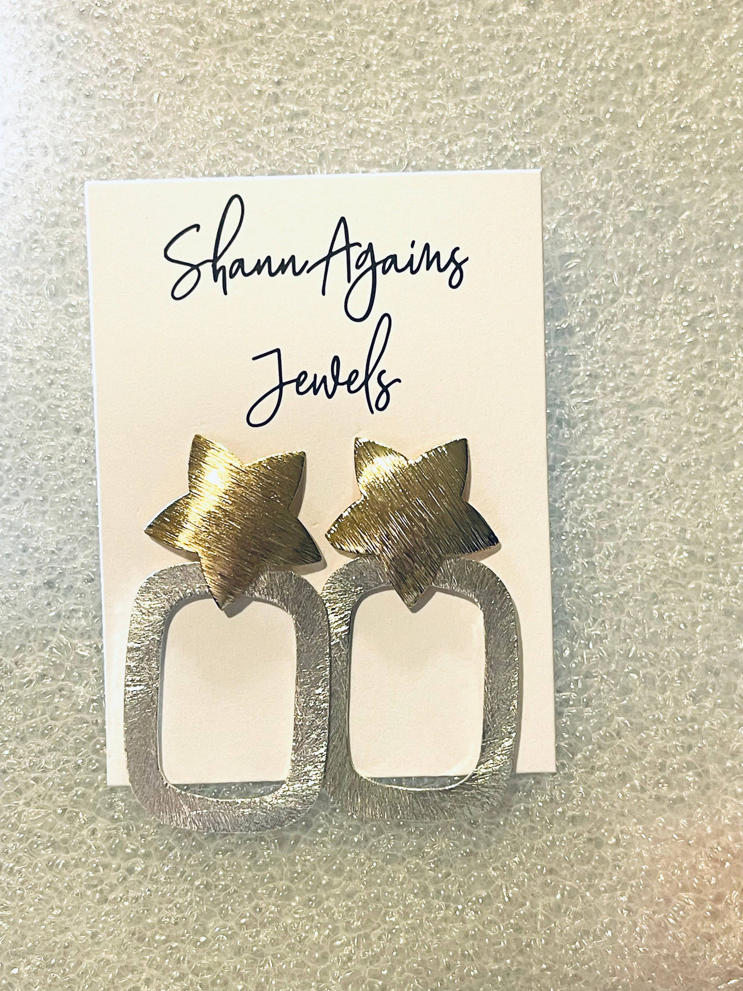 Silver w/ Gold Star Earrings