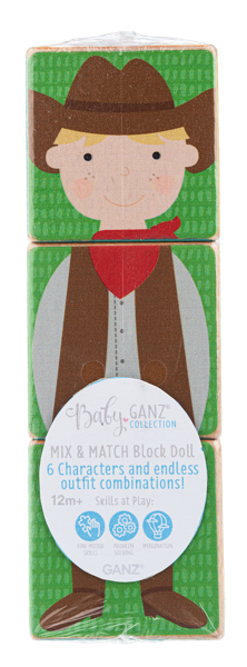 Wooden Block Doll 3 pc. set