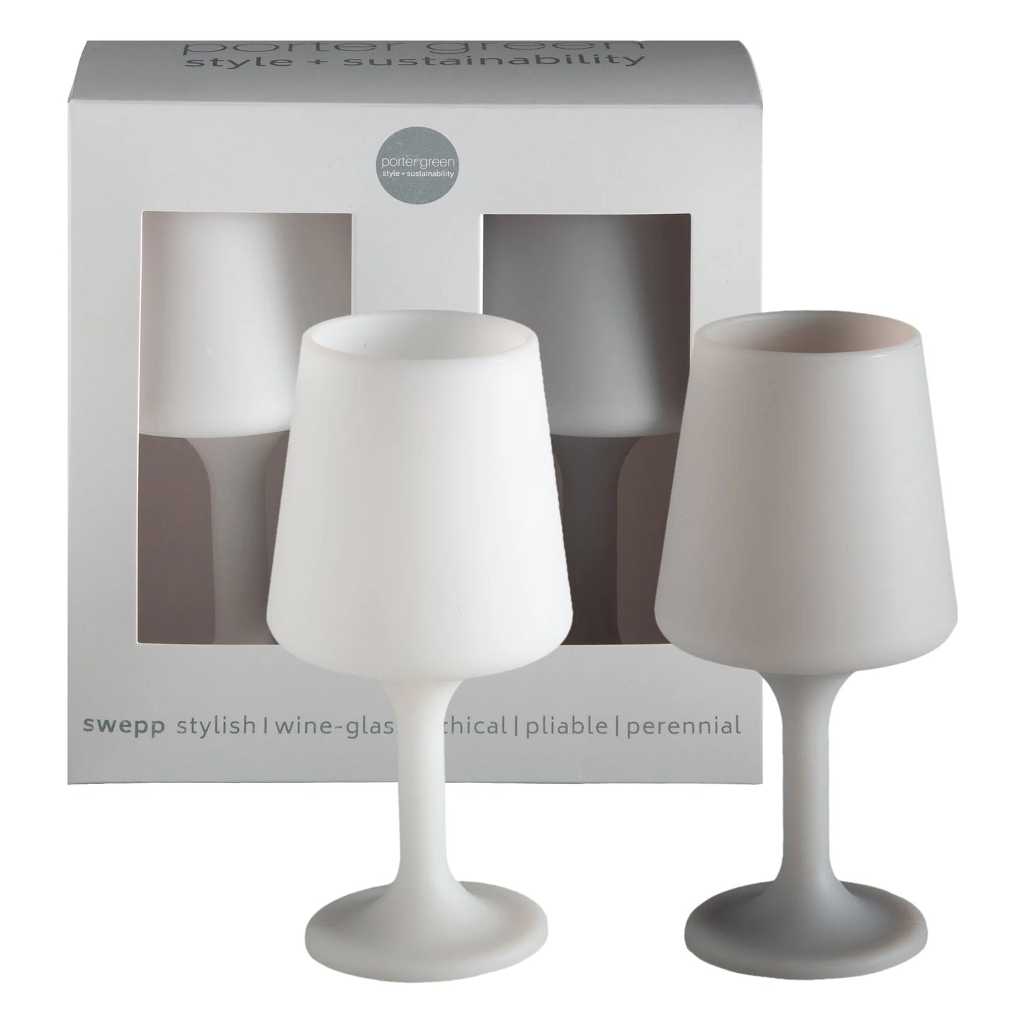 Unbreakable Silicone Wine Glasses-Blanc and Dove-Tall
