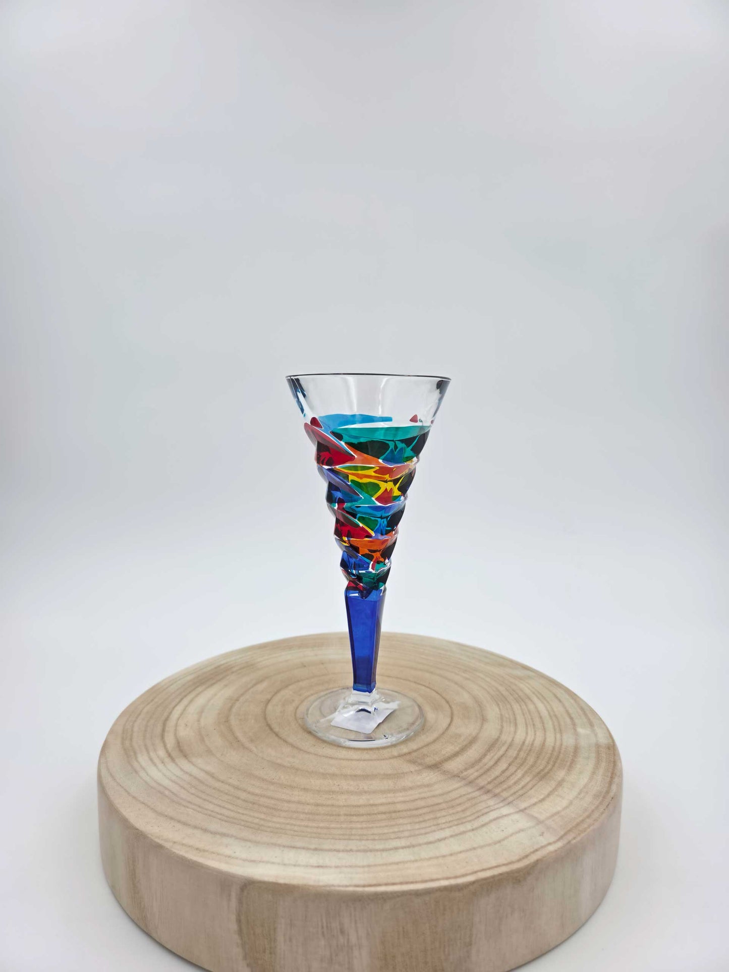Hand-Painted Italian Crystal Dyno Wine Glasses