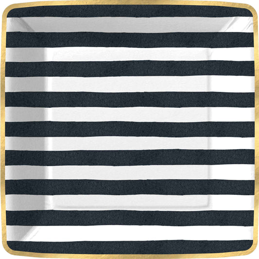 Bold Strokes-Black Square Paper Plate