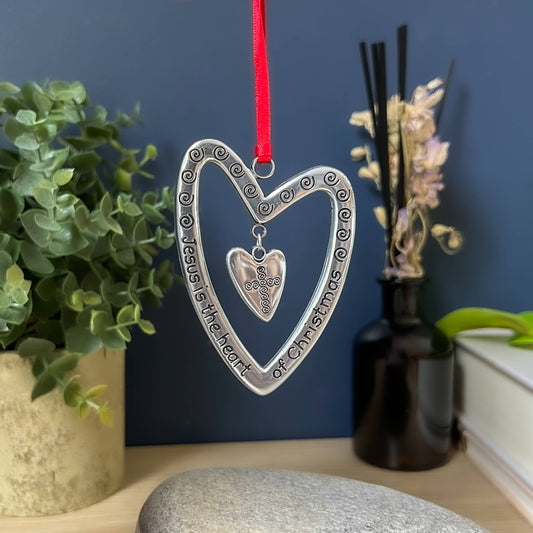 Jesus is the Heart of Christmas Ornament