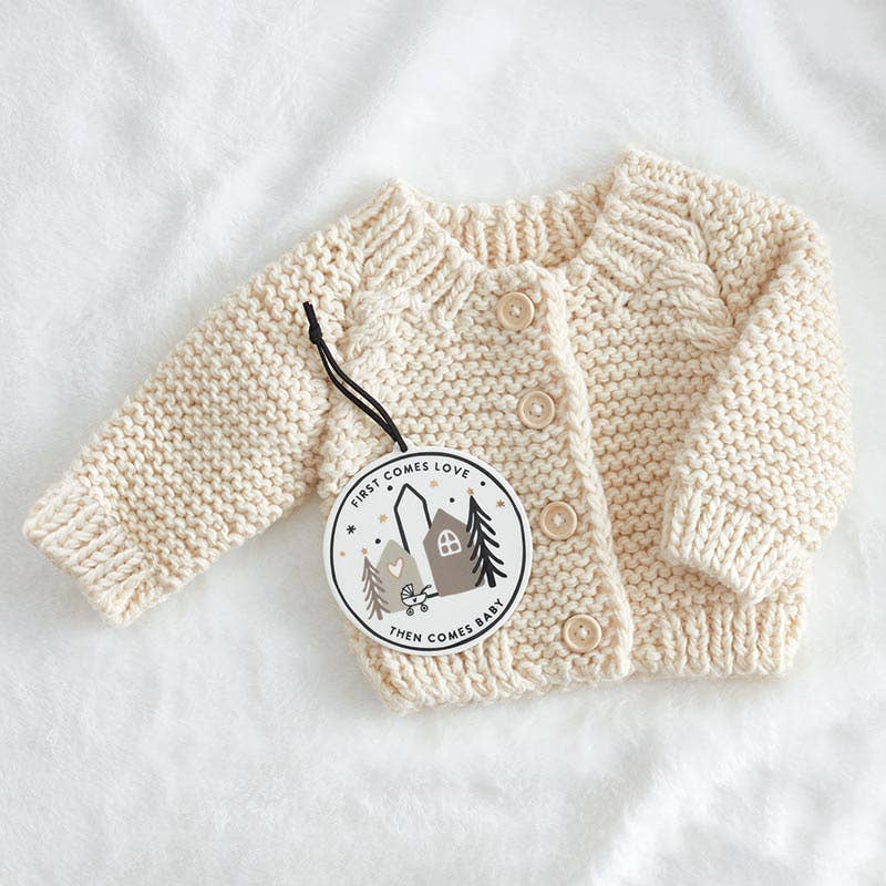 Cozy Knit Sweater - Round Buttons 0-6 Mo