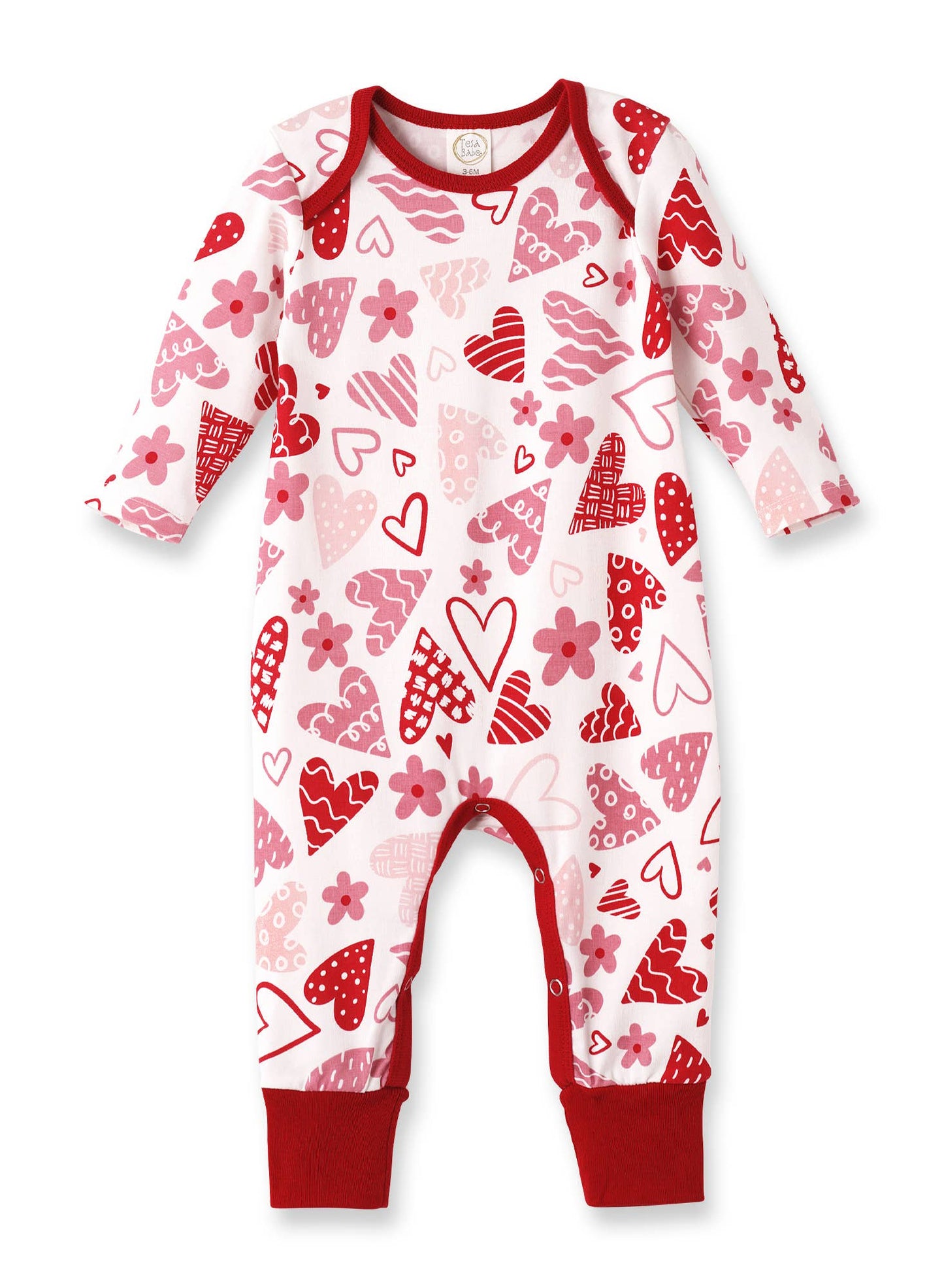 Tesa Babe - Baby Girl's Valentine's Day Hearts Bamboo Romper