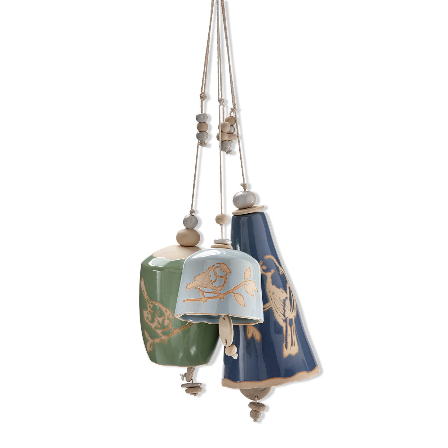 Stoneware Bells with Birds