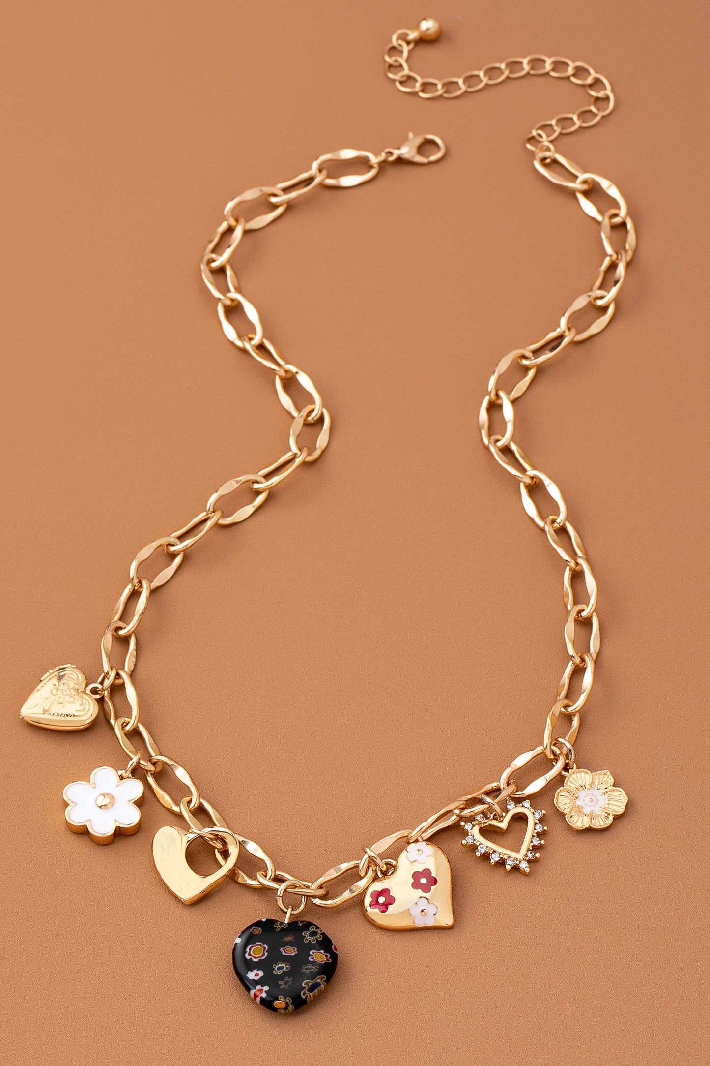 JOSSLYN de wall to wall - COLLAR CON DIJE DE CORAZONES, FLOR Y PIEDRA DE DIAMANTES | 80N92650