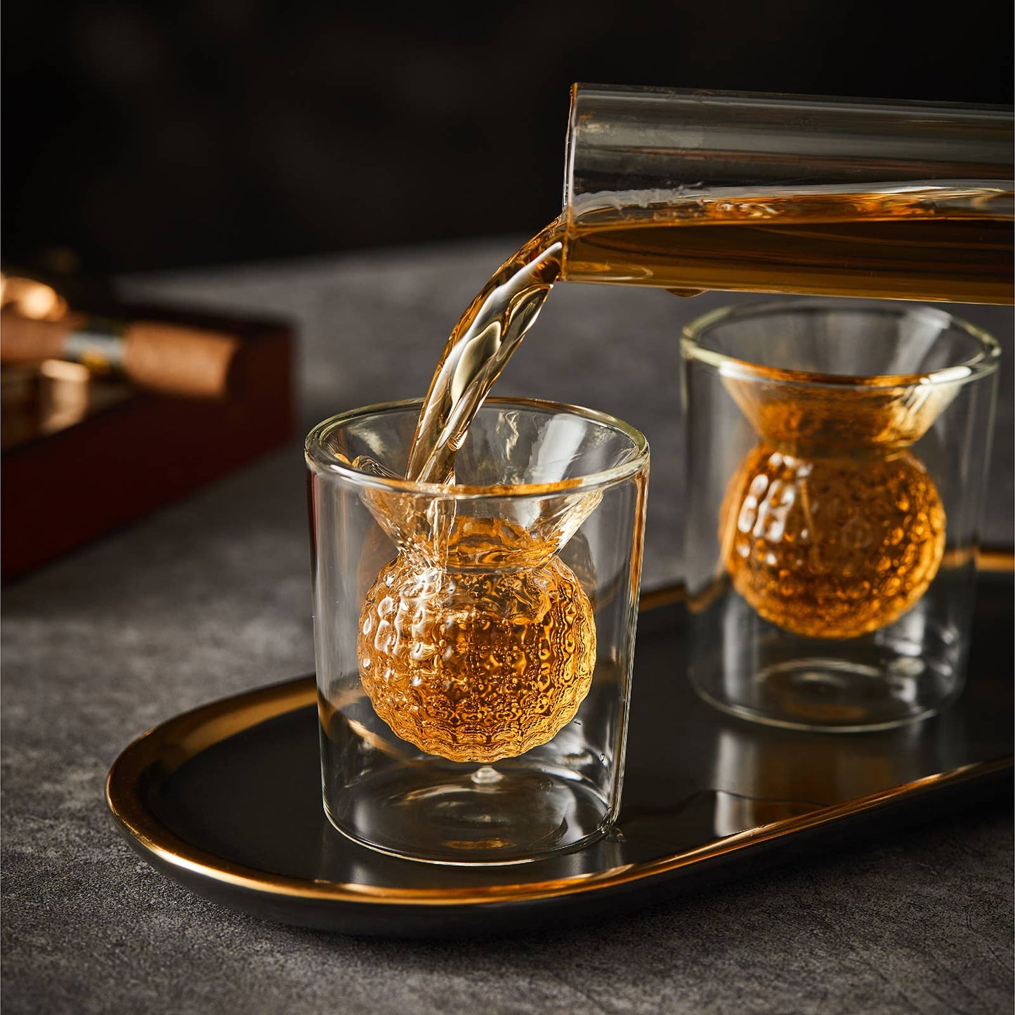 CRAFTGEN - Golf Whiskey Decanter Set - Golf Gifts for Men