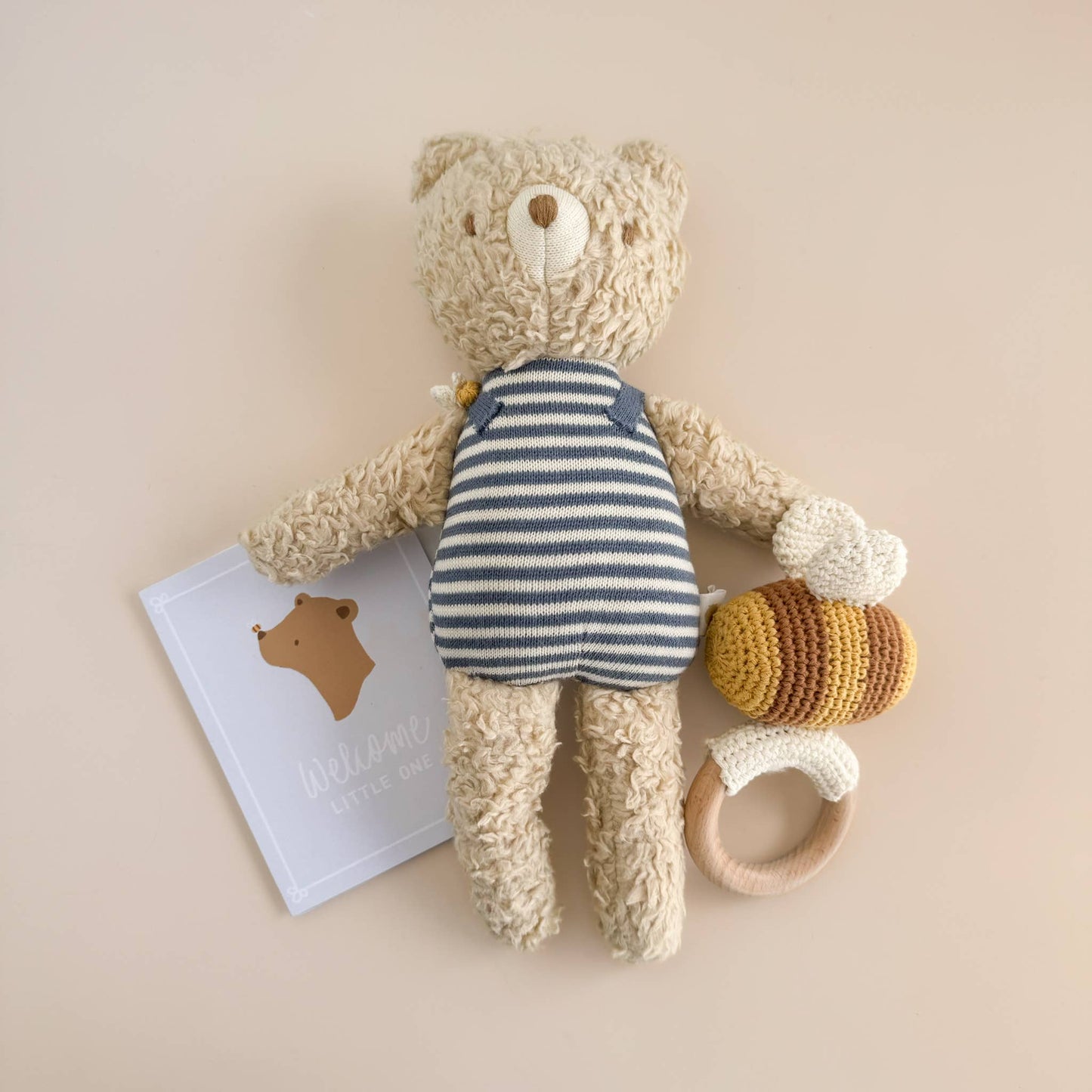 Cotton Crochet Rattle Teether Bee Spring Summer Baby Toy