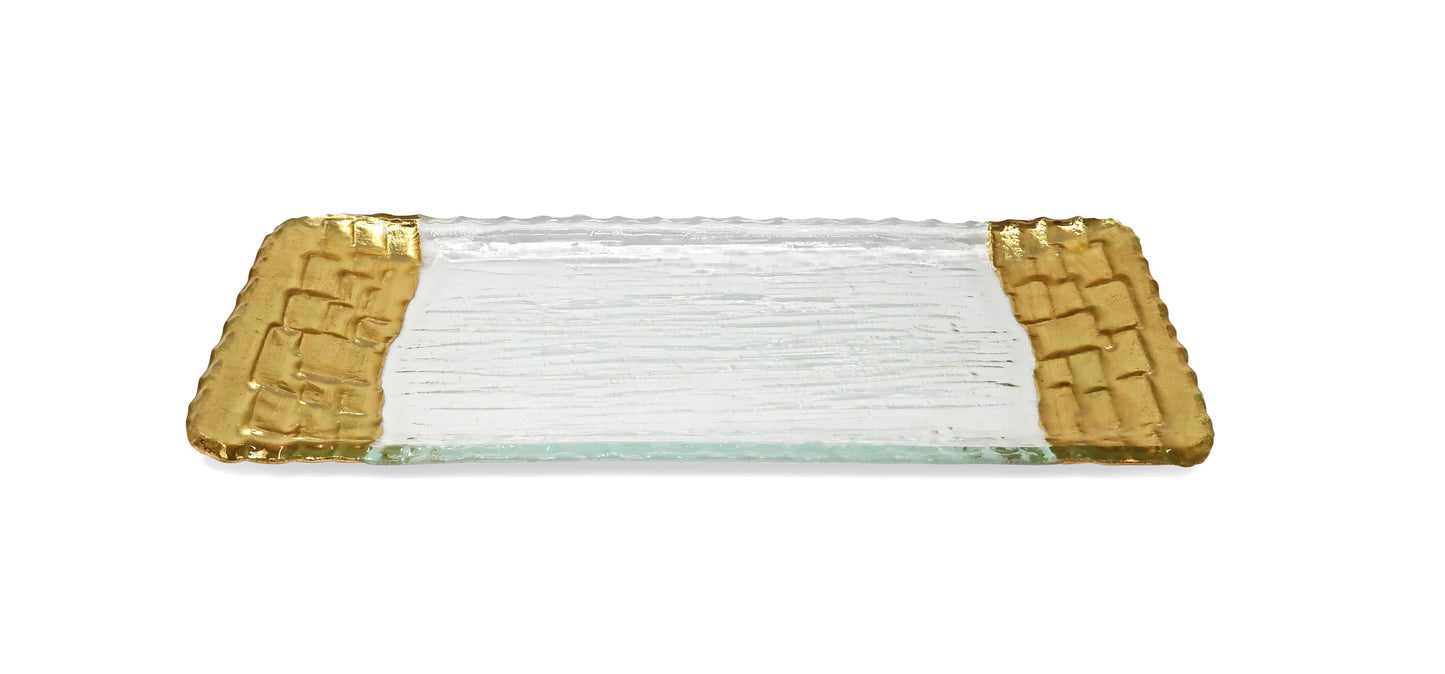 Glass Tray with Gold Edges