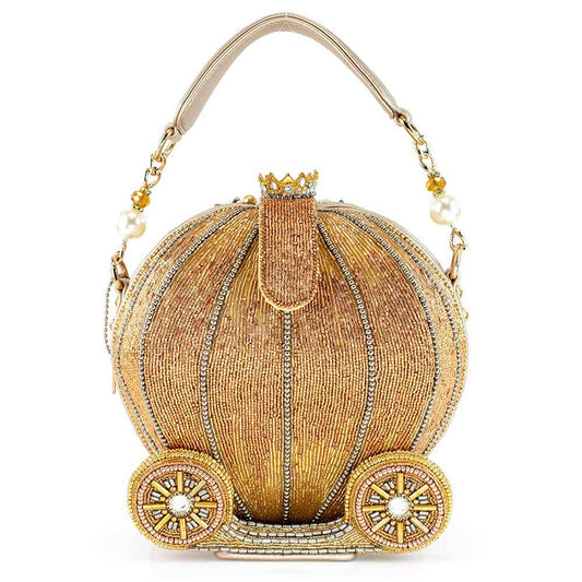 Mary Frances Dream Big Beaded Gold Carriage Handbag