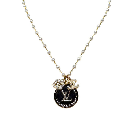 Repurposed Vintage Pearl Rhinestone Necklace