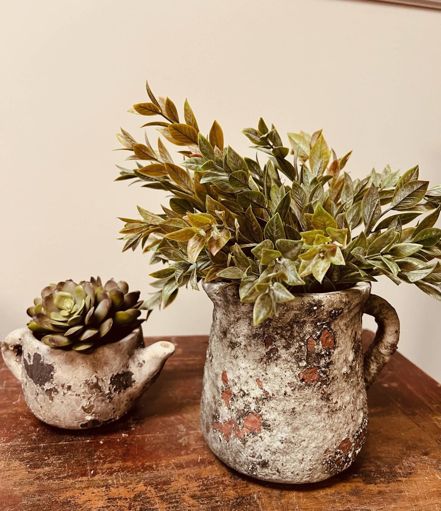 Cement Rustic Pitcher