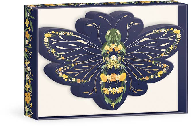 Boxed Die-cut Flat Note Cards - Bee