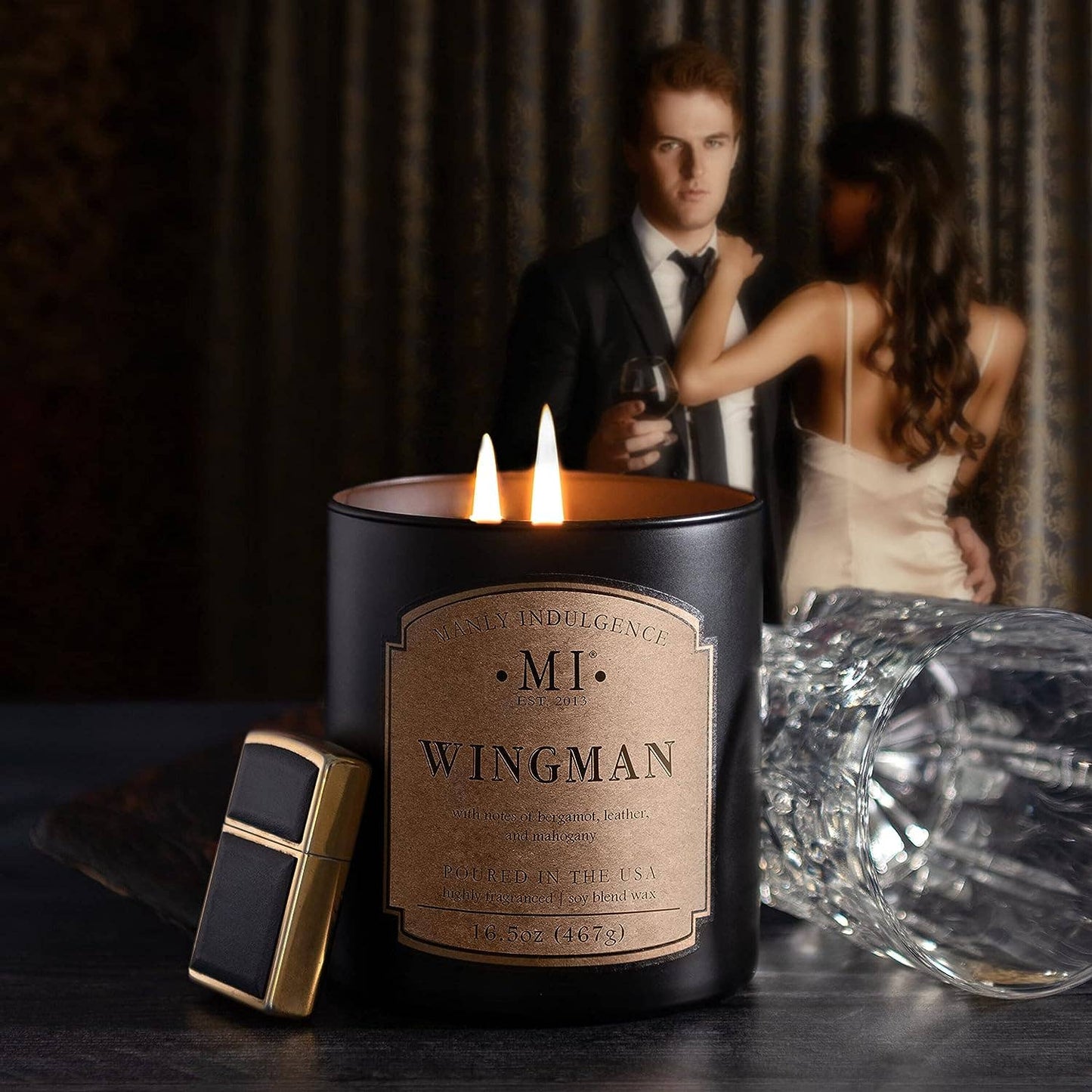 Manly Indulgence Classic+ Wingman, 2 Wick, 16.5 oz