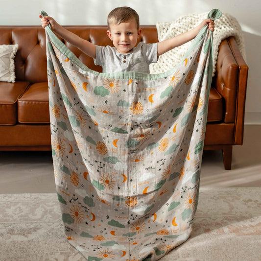 Guardian Angel Luxury Double Sided Muslin Blanket