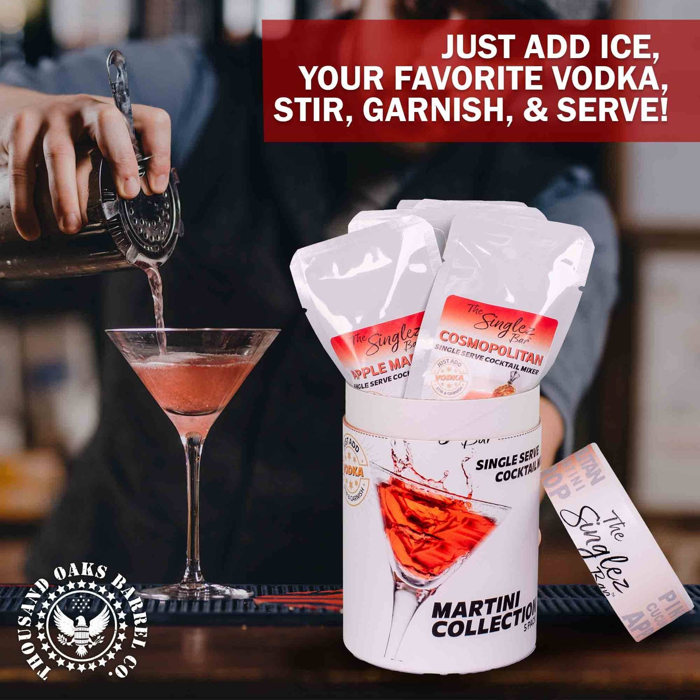 ThousandOaksBarrelCo. - Singlez Bar Martini Collection- 5-Pack Single Serve Mixers