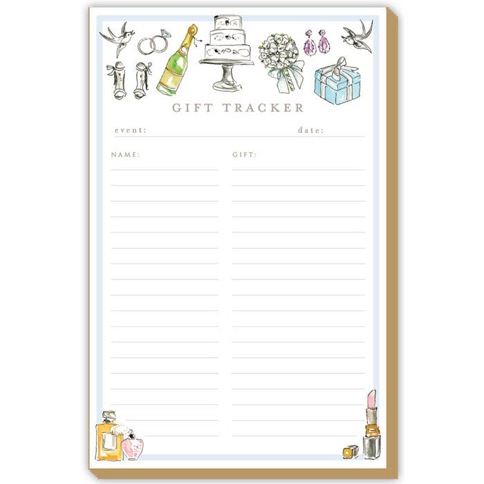 Gift Tracker with Bridal Icons Luxe Large Notepad -RosanneBeck Collections -