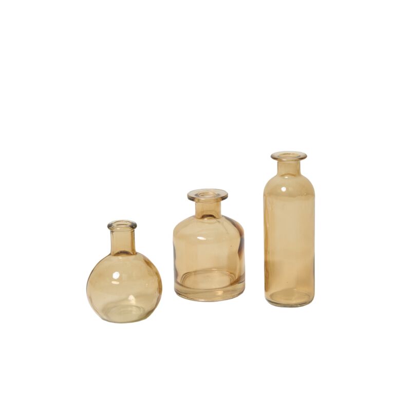 Carlotta Budvase-Set of 3-Brown-4",4.25",6.25"