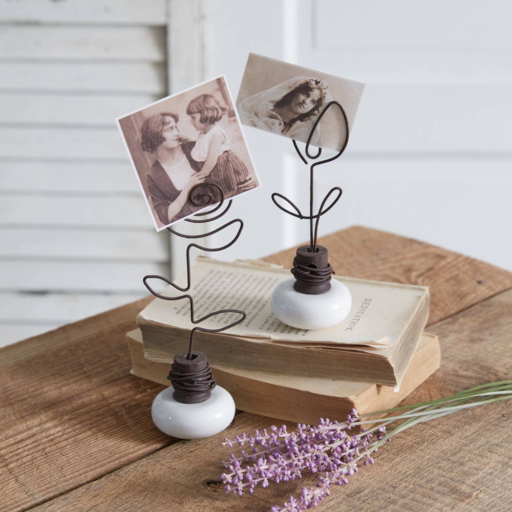 Vintage Doorknob Photo Holder - Tulip