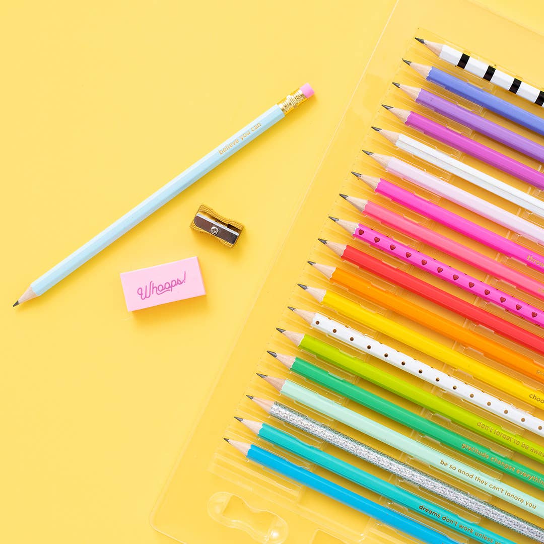 Taylor Elliott Designs - *ON SALE* Pencil Set - Motivational - Asst Colors - 22 Pcs