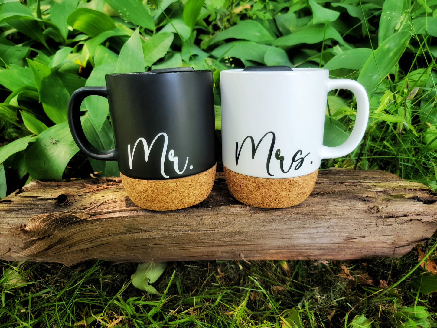 Mr and Mrs Mug Set, Black and White Mug Set, Wedding Gift
