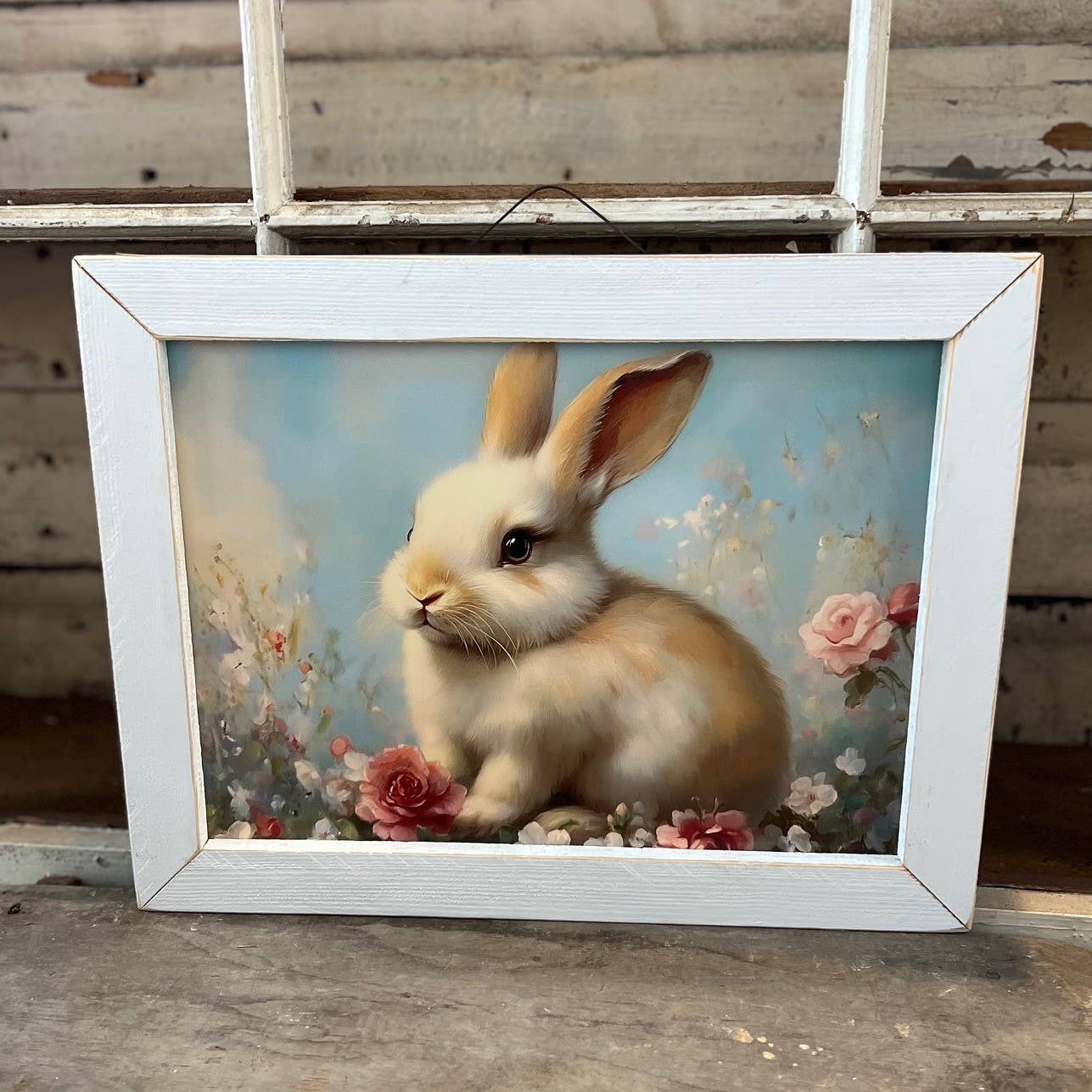 Easter Bunny in Floral Field