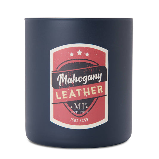 Manly Indulgence All American Mahogany Leather, 2 Wick, 15oz