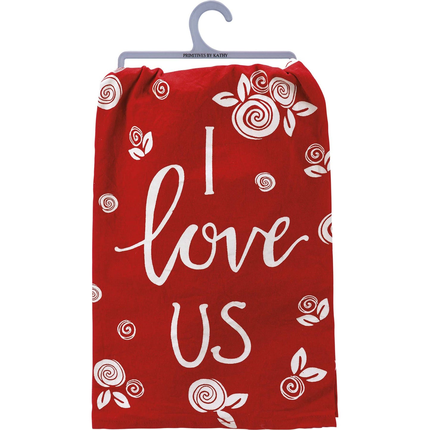 Floral I Love Us Kitchen Towel