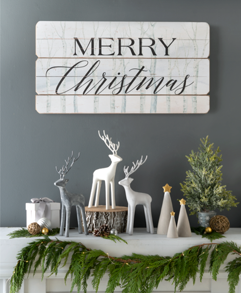Merry Christmas Winter Forest Wall Decor
