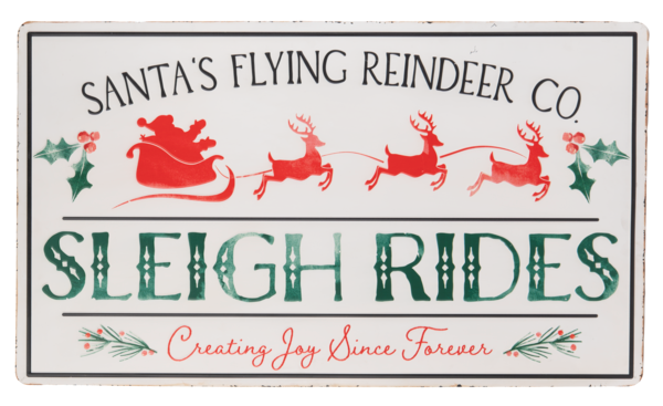 Santa's Flying Reindeer Co Wall Decor
