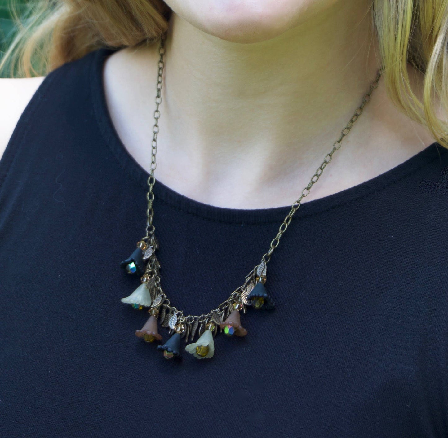 Lucite Leaf 18" Necklace